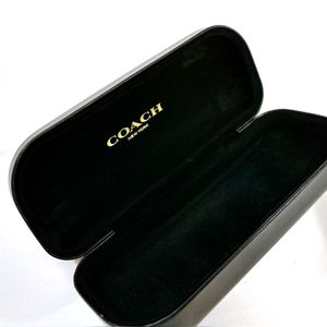 Coach New York Hard-Sided Hard Clamshell Eye glasses Sun Glasses Case Black GUC